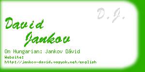david jankov business card